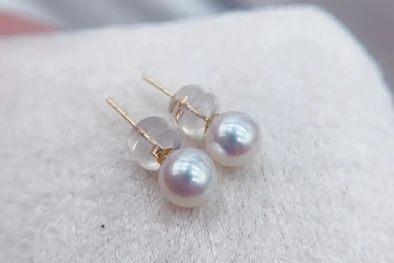 Hot selling pearl earrings AAA+++6-7mm 7-8mm 8-9mm 9-10mm  Japanese akoya round white pearl earrings 14k gold+18k/AU750 gold