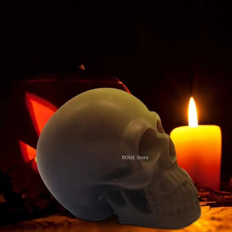 New White Skull Candle Mold for Handmade Silicone Wax Molds Cake Soap Mold Desktop Gypsum Epoxy Resin Aromatherapy Candle Making