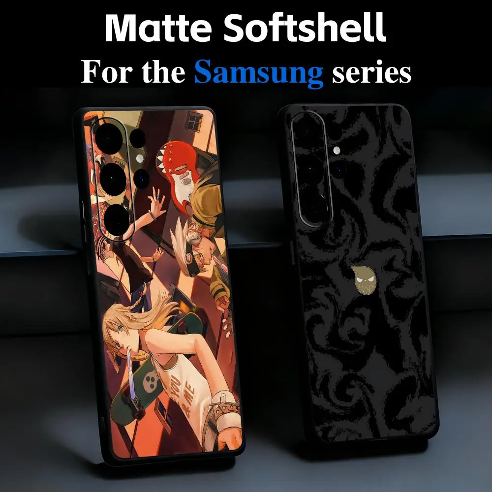 Anime hot S-Soul Eater JP Phone Case For Samsung Galaxy S26 S25 S24 S23 S22 S21 Plus Ultra Fold A Soft Black