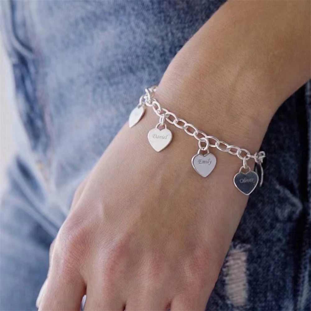 Customized Love Bracelet - Can add Multiple Sequins - Customized for Family and Friends - Stainless Steel Minimalist Gift