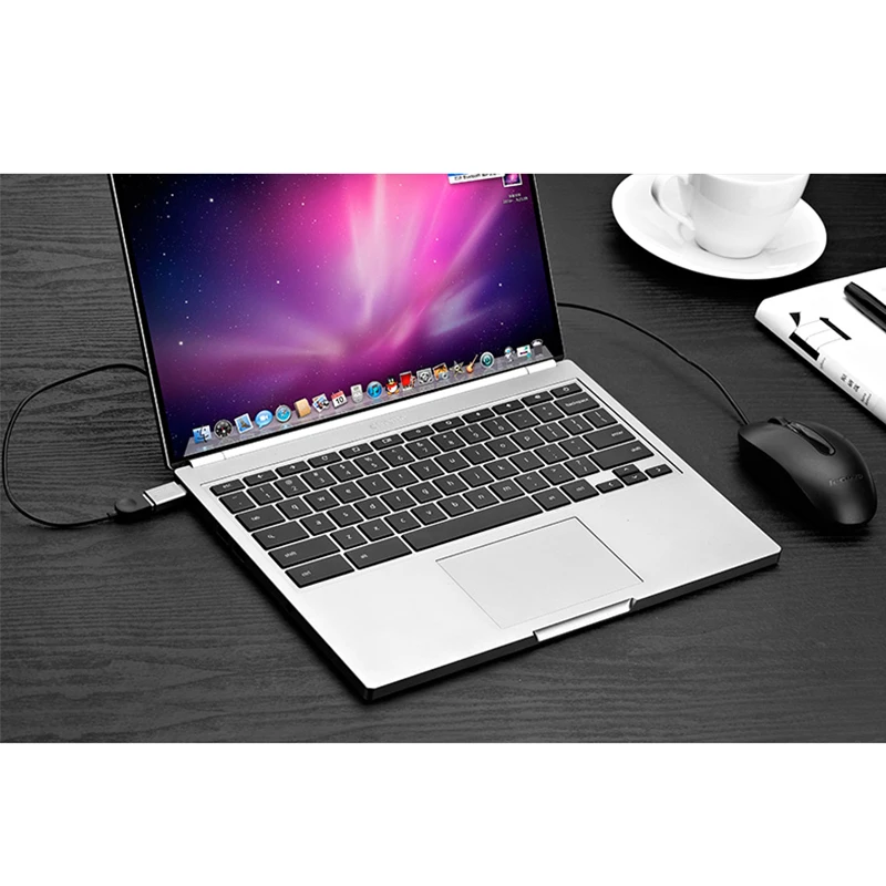 Adaptor OTG USB 3.0, adaptor USB C ke USB konverter pengisian daya cepat cocok untuk Macbook Samsung Xiaomi Huawei LED USBC konektor OTG