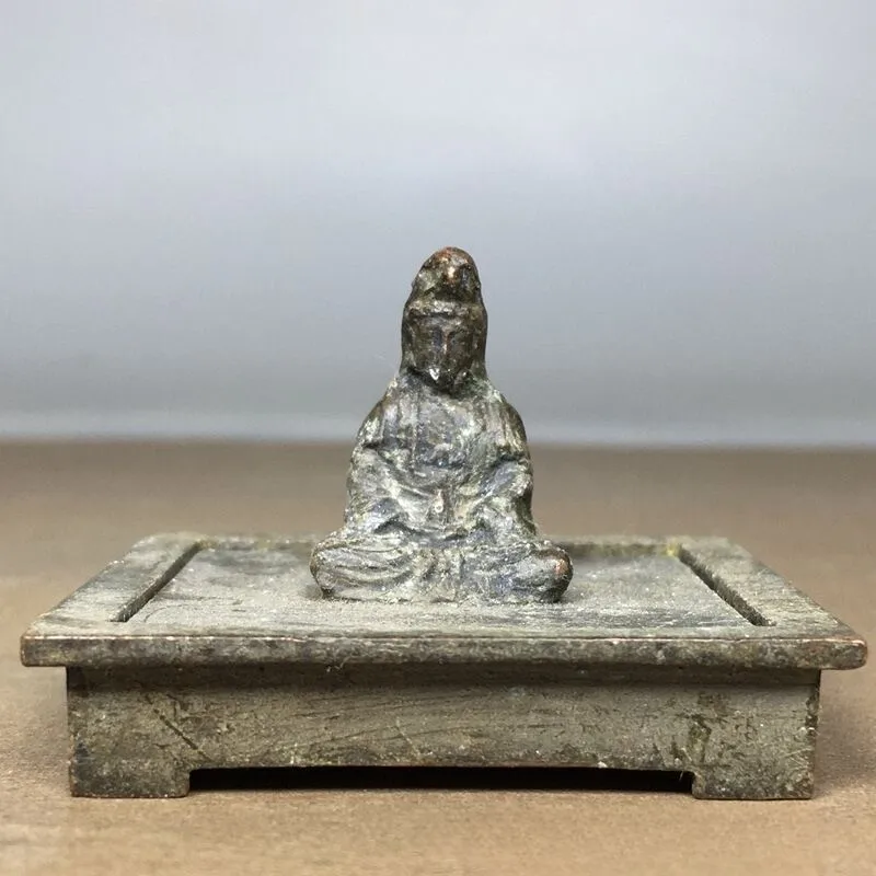 Backflow Rare Alloy Nanwu Guanyin Bodhisattva Two-Piece Set Seal Base Guanyin Bodhisattva Seal