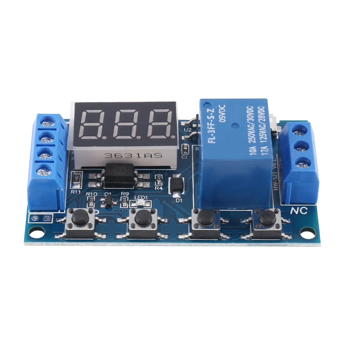 HW-521 Digital Time Delay 1 Way Relay Trigger Cycle Timer Delay Switch Circuit Board Timing Control Module