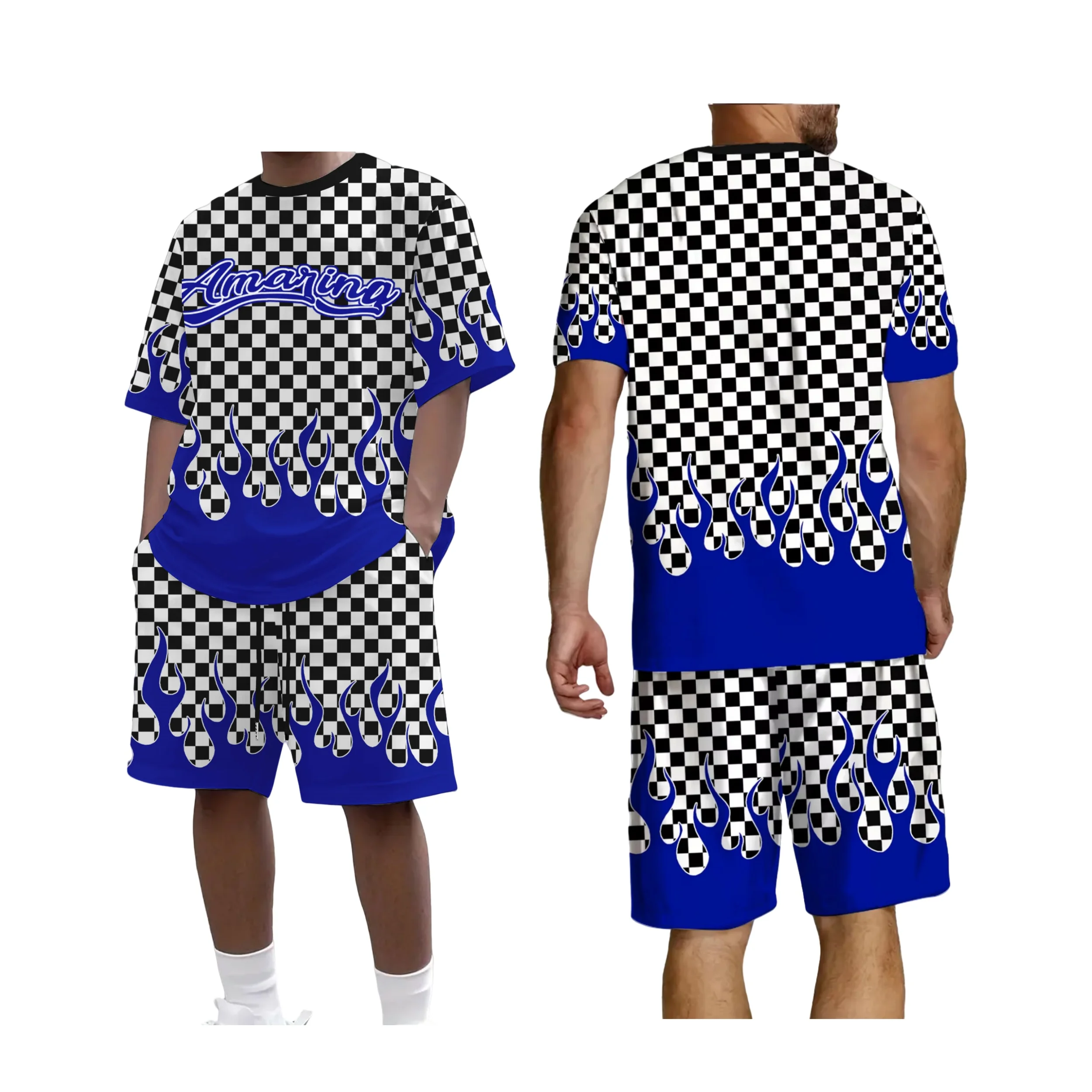 

Latest T-shirt Set 3D American Trendy Men's Style Fashion Various Elements Fashion Street Men's Set Summer Top Shorts Breathable