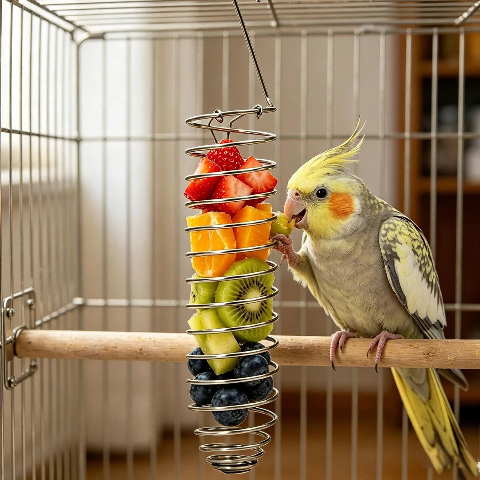 Stainless Steel Spiral Bird Fo - Food Snacks Basket review and price