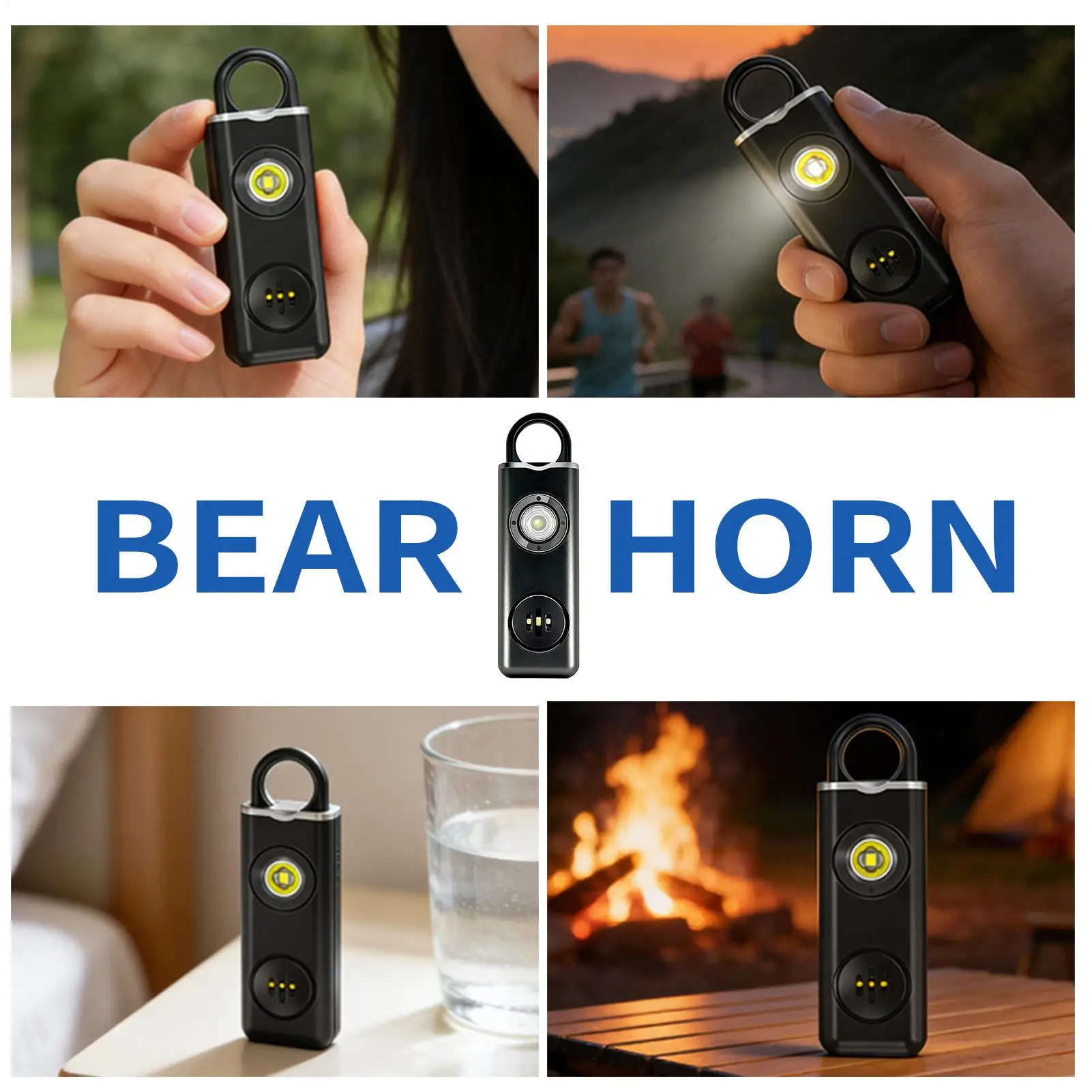 

Bear Horn Rechargeable 130db Rechargeable Alarm Whistle To Scare Bears With LED Strobe Light For Outdoor Mountain Climbing