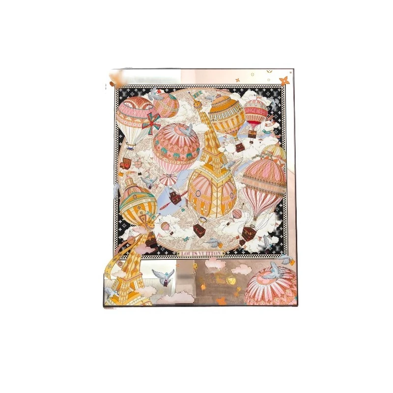 Italian light luxury high-end silk scarf hanging painting French entrance entrance decorative painting hot air balloon modern