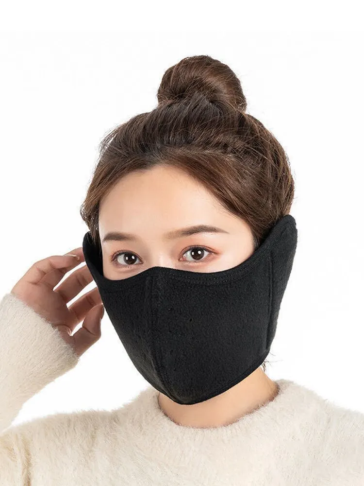 Winter Cold Warm Masks Ear Masks Full Package Thickened Shaking Grain Velvet Dust Mask For Men And Women