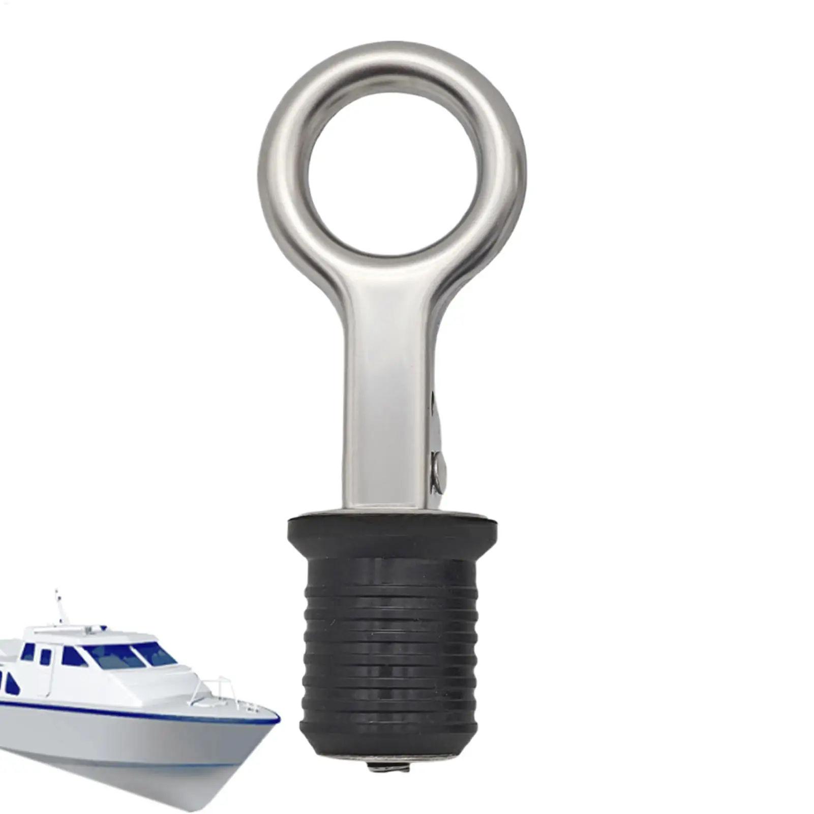 Boat Drain Plug Marine Plumbing Scupper Stopper Pull-ring rubber expansion plug for Yacht Canoe Pontoon Replacement Drain Plug view 4