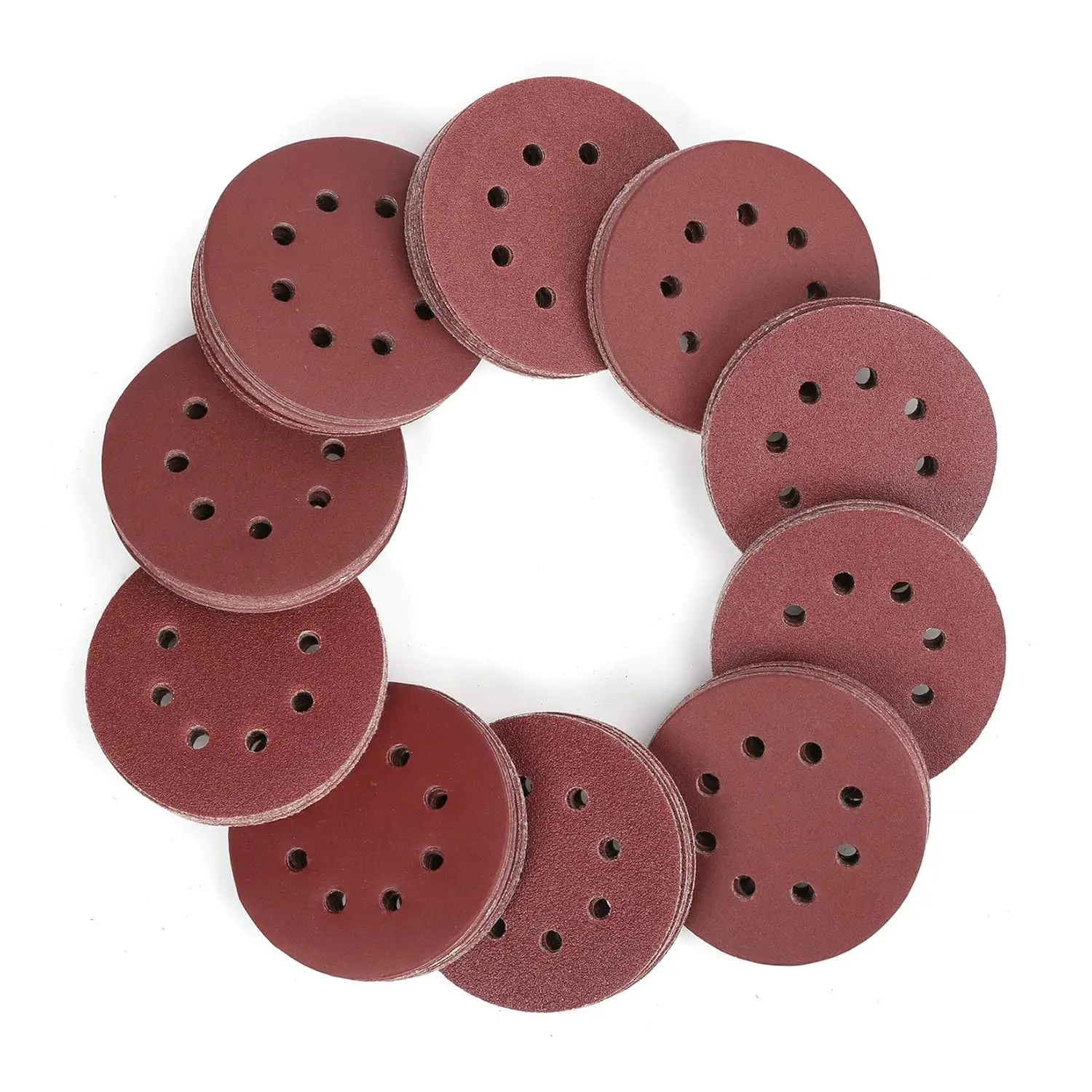 

150-Piece Sanding Discs Set 5-Inch 8-Hole Sandpaper 10 Grits 60-600 for Random Orbital Sander