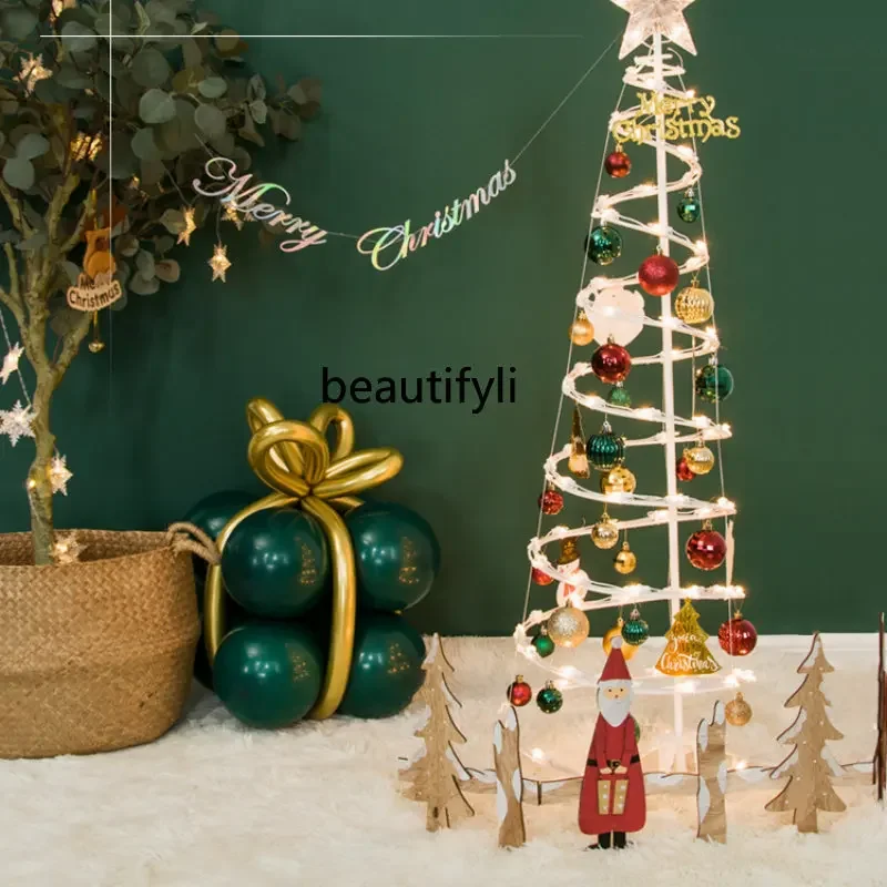 

yj Christmas Tree Household Small Ornaments Foldable Storage Decorative Lamp Atmosphere Scene Layout