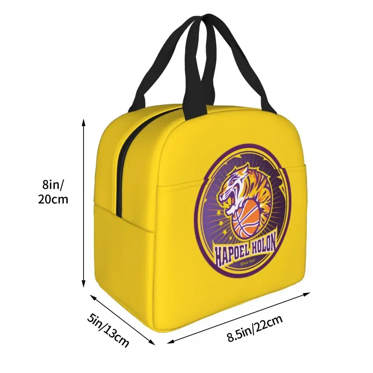 Hapoel Holon Basketball Lunch Bag Large Capacity Waterproof Thermal Insulation Food Storage Box School Work Adults Kids Unisex