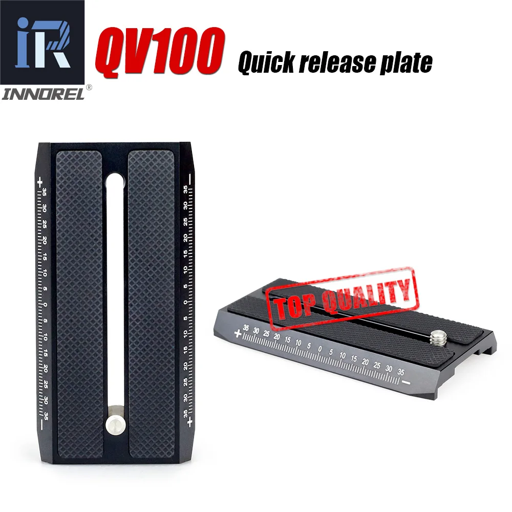 

QV100 Sliding Quick Release Plate For Video Tripod Monopod Compatible with Manfrotto 501HDV 503HDV 701HDV MH055M0-Q5 501PL