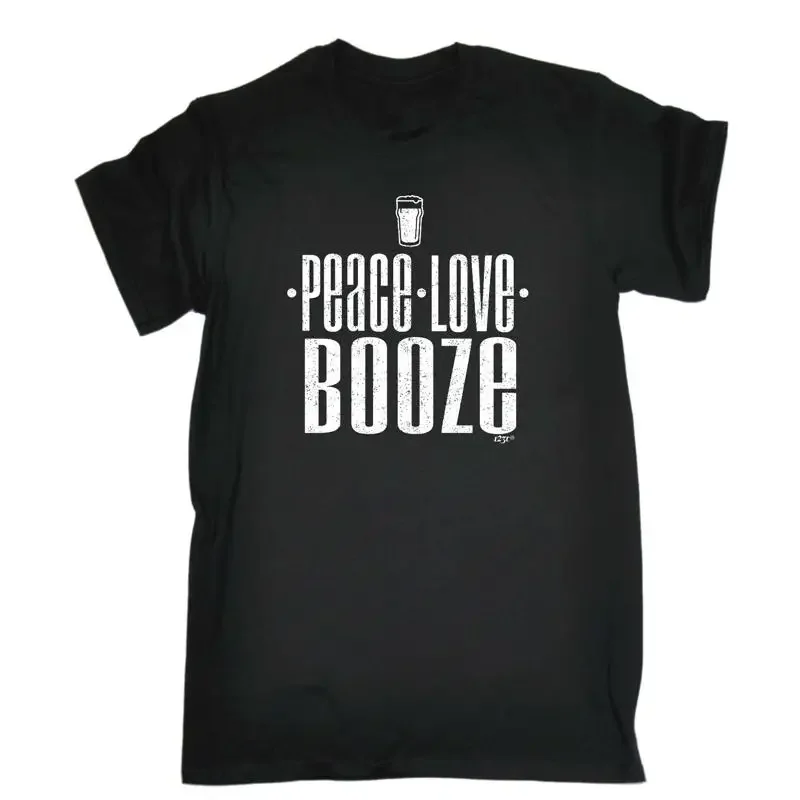 Peace Love Booze Mens Funny Novelty T Shirt Top