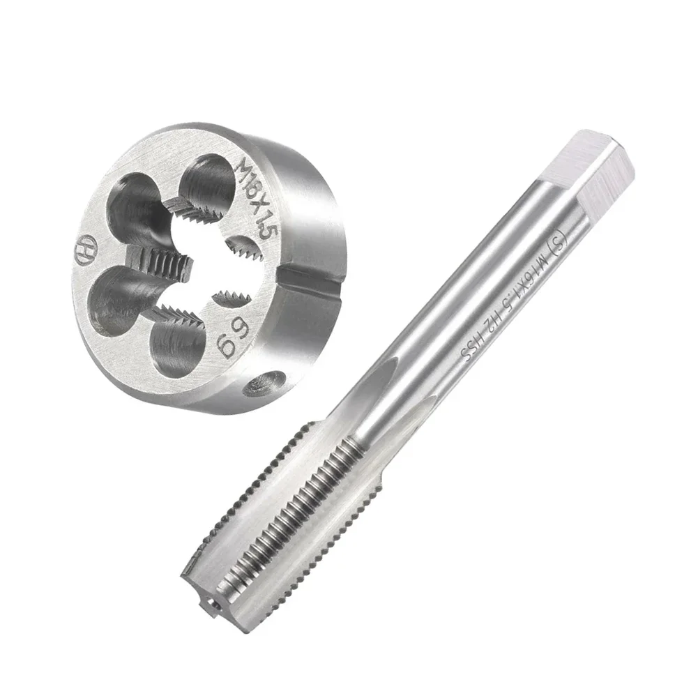 2Pcs Tap And Die M16*1.5mm Metric Machine Thread HSS Right Hand For Maintenance Repairing Drilling Metalworking Manual Tools
