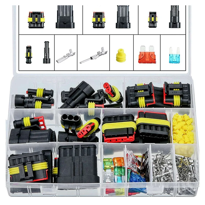 

240 PCS 1-6 Pin Car Electrical Connectors Wire Block Clamp Terminal Cable As Shown HID Wire Connector Terminal For Scooter Truck