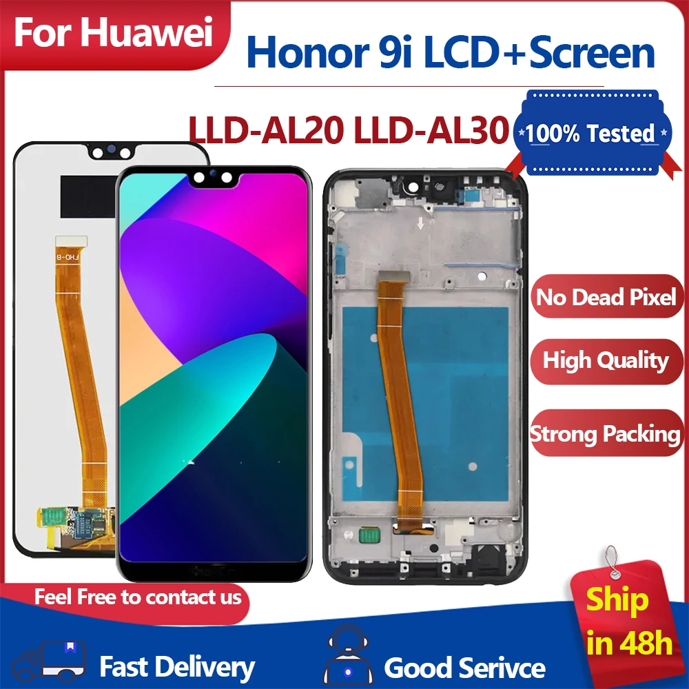 

5.84'' Display Screen for Honor 9i LLD-AL20 LLD-AL30 Lcd Display Touch Screen Digitizer With Frame Assembly for Huawei Honor 9i