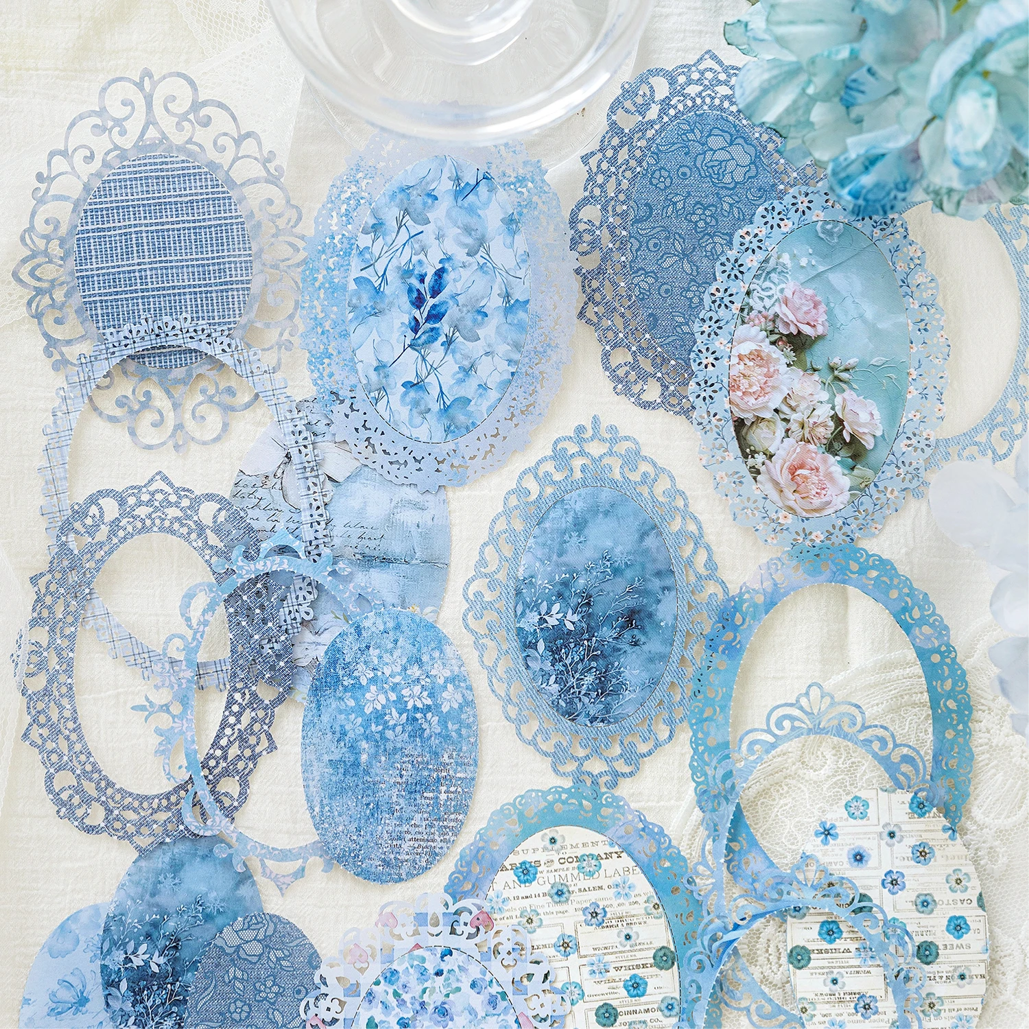 10 pcs Large size Hollow lace material paper DIY Scrapbooking Diary Album Creativity handmade Decorative Junk Journal Supplies