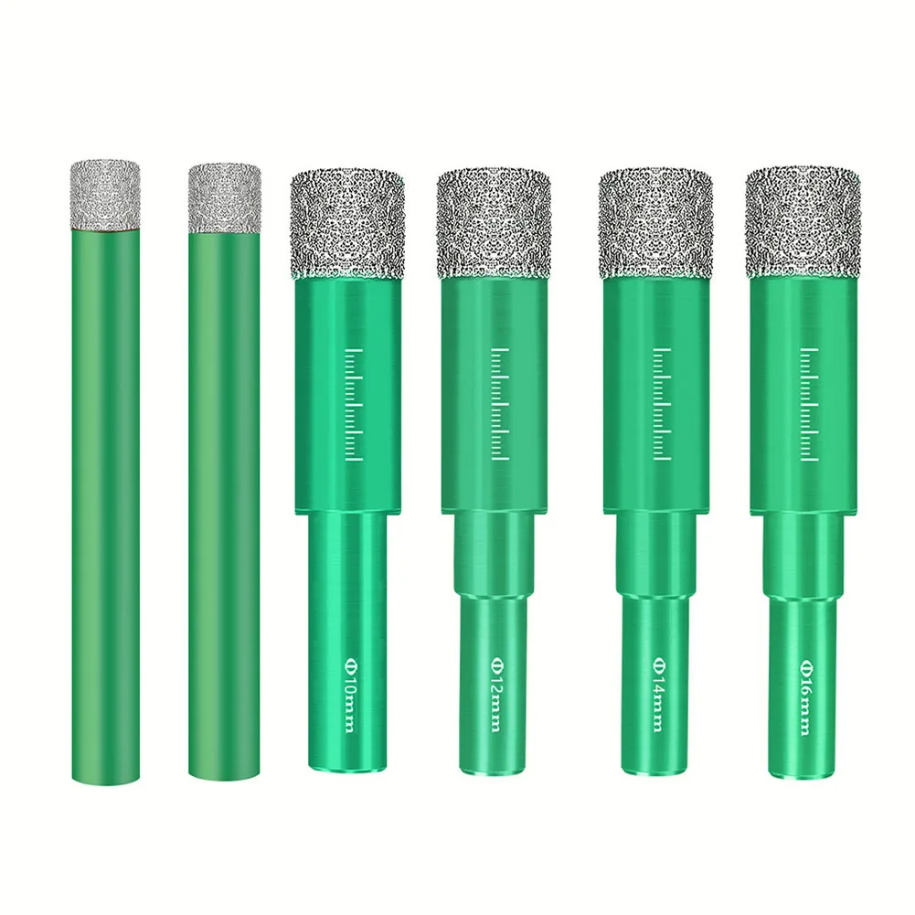 

1 Pack 6-16mm Brazed Dry Drill Bits Diamond Coated Drill Bits For Drilling Holes In Granite, Tile, Marble, Glass, Ceramic, Saw B