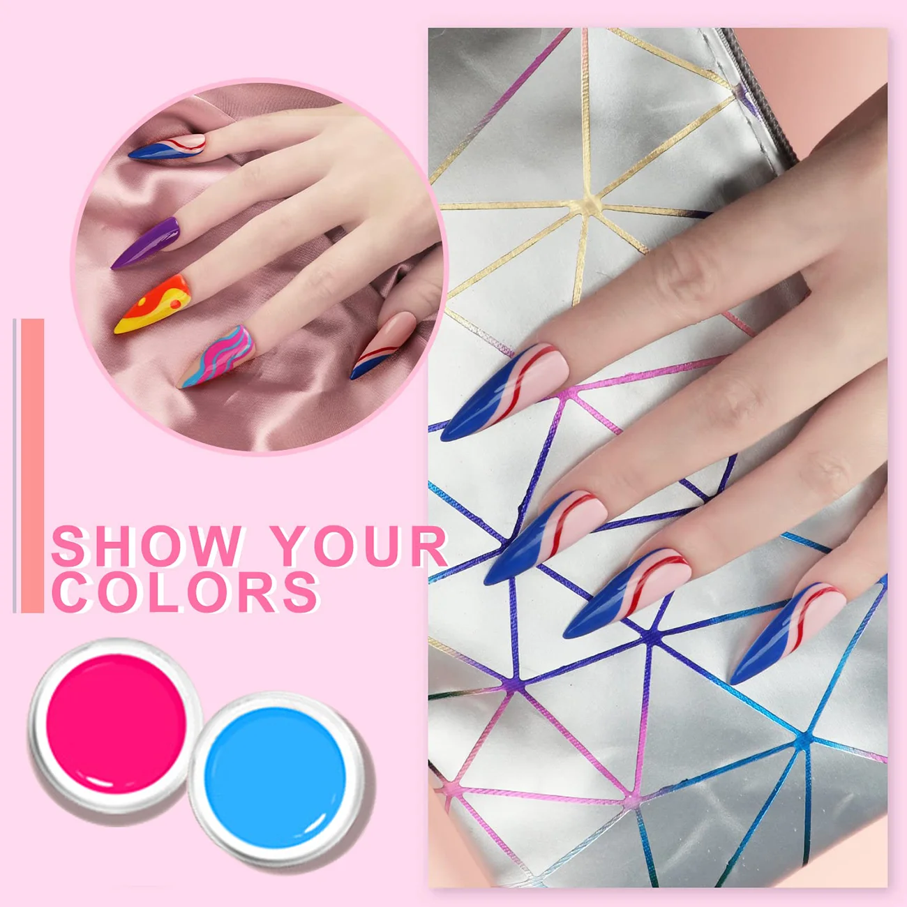 36-Farben-Nagelkunst-Set mit Gelbeschichtung, festes Kleber-Beschichtungsgel