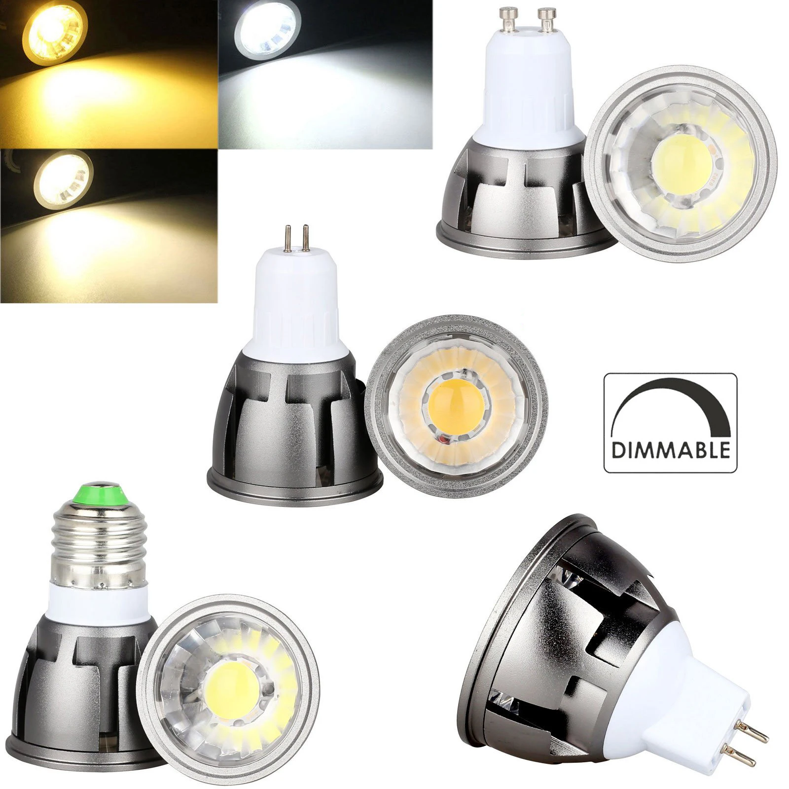 

Dimmable LED Spotlight 12W 9W 6W GU10 MR16 GU5.3 Cob E27 Bulbs AC 220V Decorative 110V For Living Room Home Lighting DC 12V