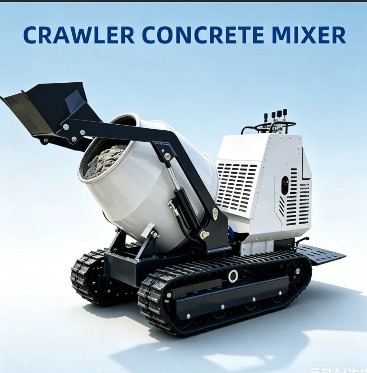 New Mini Portable 300L Small Dumper Truck Diesel Self-Loading Concrete Mixer with Crawler Tracks