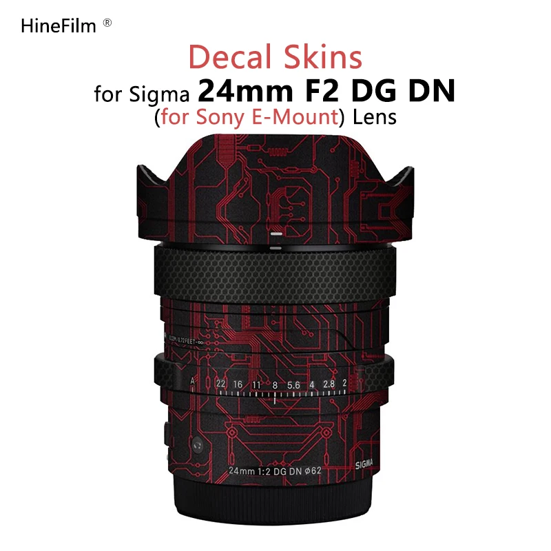 

Hinefilm Skin for Sigma 24 F2 FE Lens Sticker Decal Skin For Sigma 24mm F2 DG DN for Sony Mount Lens Protector 24F2 Wrap Cover