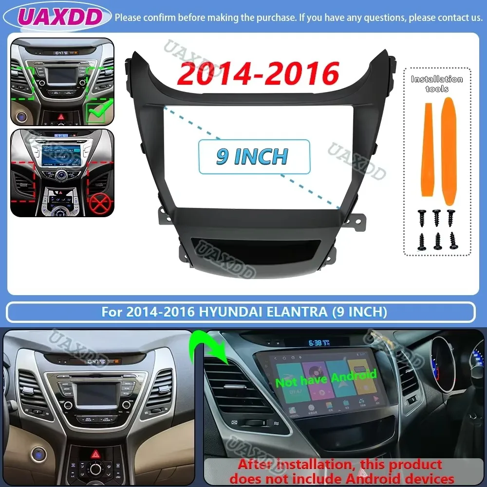 For 2011-2016 Hyundai elantra 9inch car dvd radio android stereo frame panel fascia audio player screen cable navigation harness