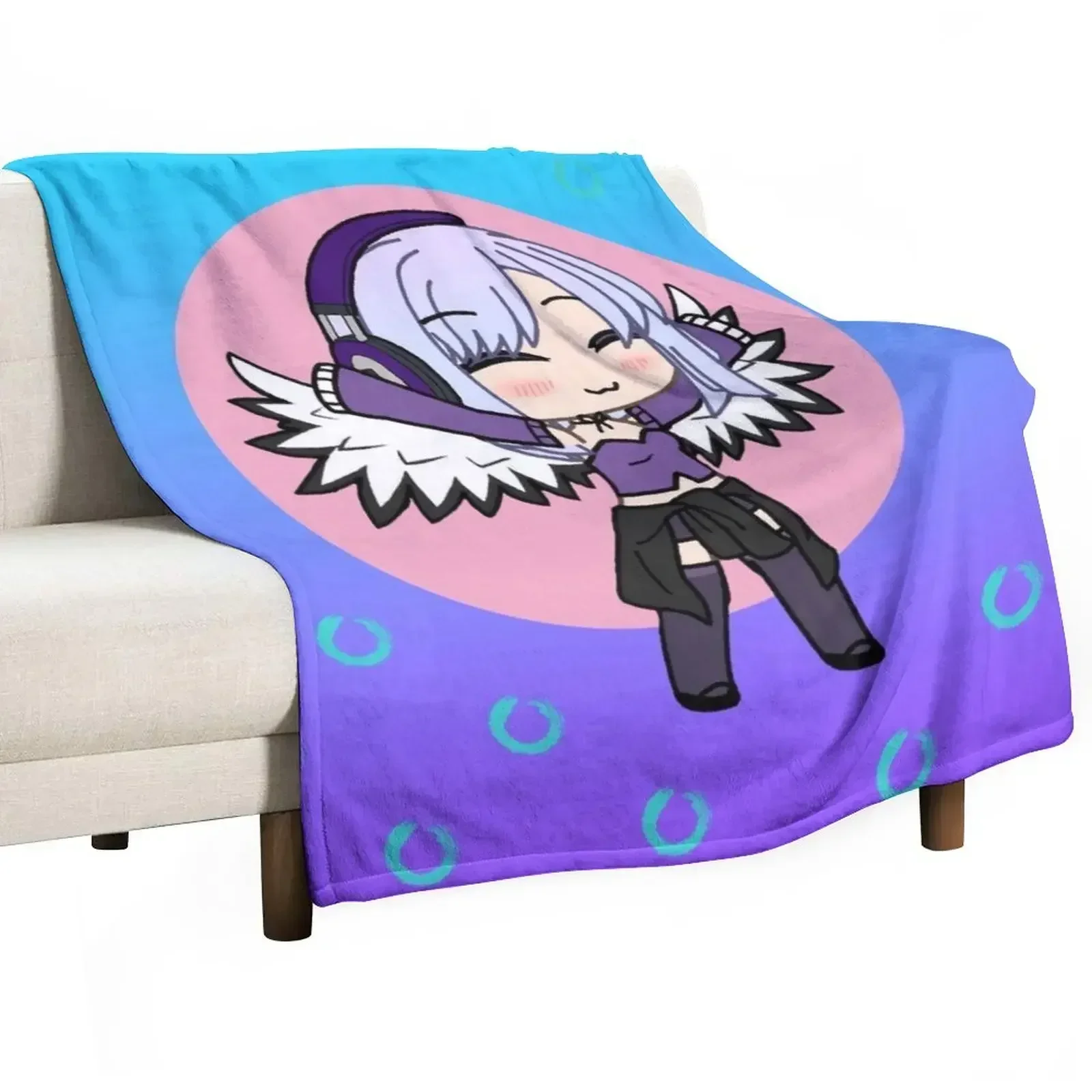 

Gacha Series Girl Naomi Luna - cute Gacha Girl with wings Throw Blanket Hairys wednesday Bed Fashionable Blankets