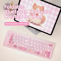 Mini teclado silencioso inalámbrico Bluetooth Z1 de 10 pulgadas con teclas cuadradas, Compatible con tres sistemas para teléfonos e iPad