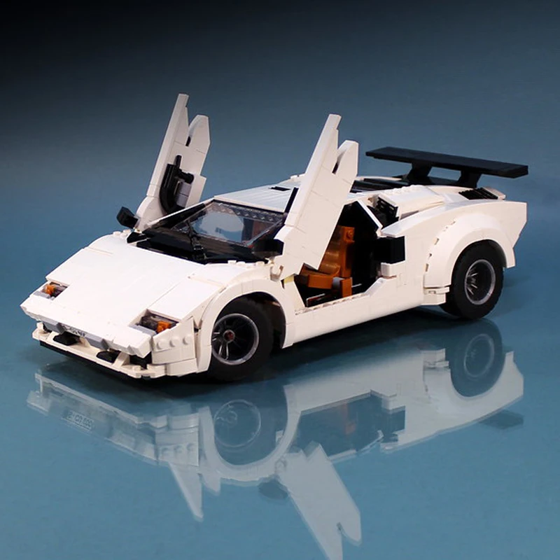 1251Pcs MOC Lamborghiningeds LC5000 Countach Quattrovalvole Building Blocks Vehicle Model Classic Collection Bricks Cars Toys