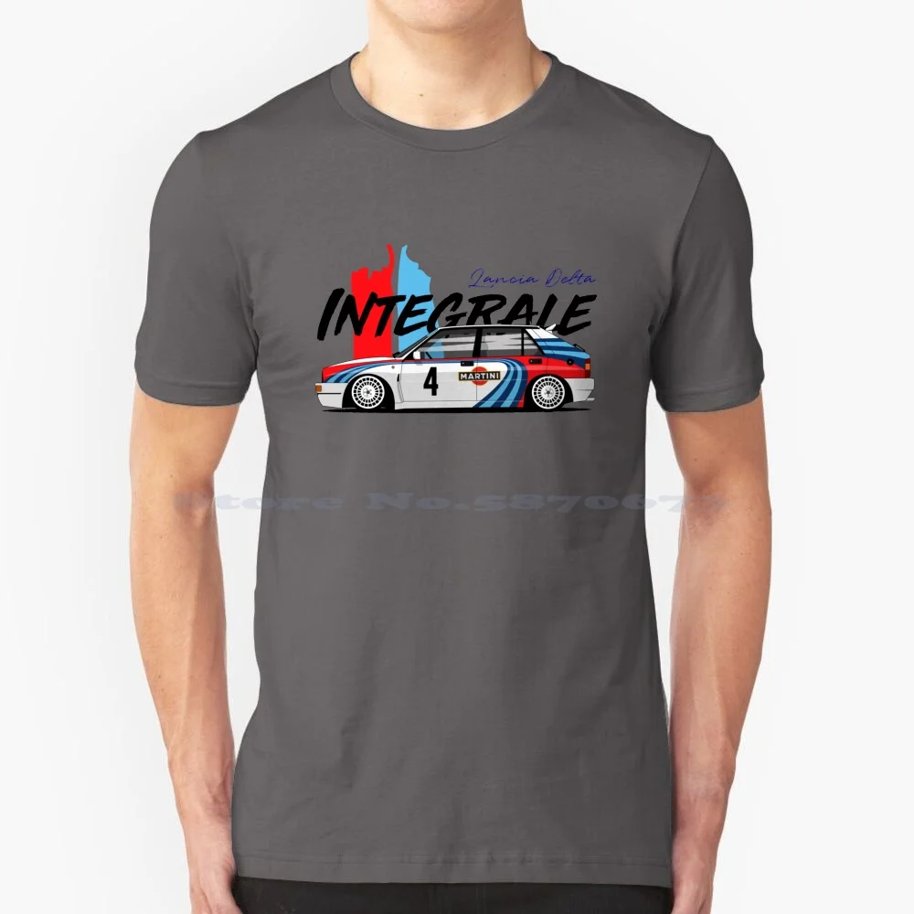 Lancia Delta Integrale Rally Car T Shirt 100% Cotton Tee Lancia Delta Integrale Wheels Vehicle Groupa Groupb Rallye Drifting