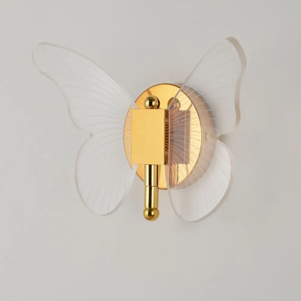 Metal Acrylic LED Butterfly Wall Lamp Tricolor Adjustment Modern Wall Light Sconces Elegant Creative Ceiling Light‘