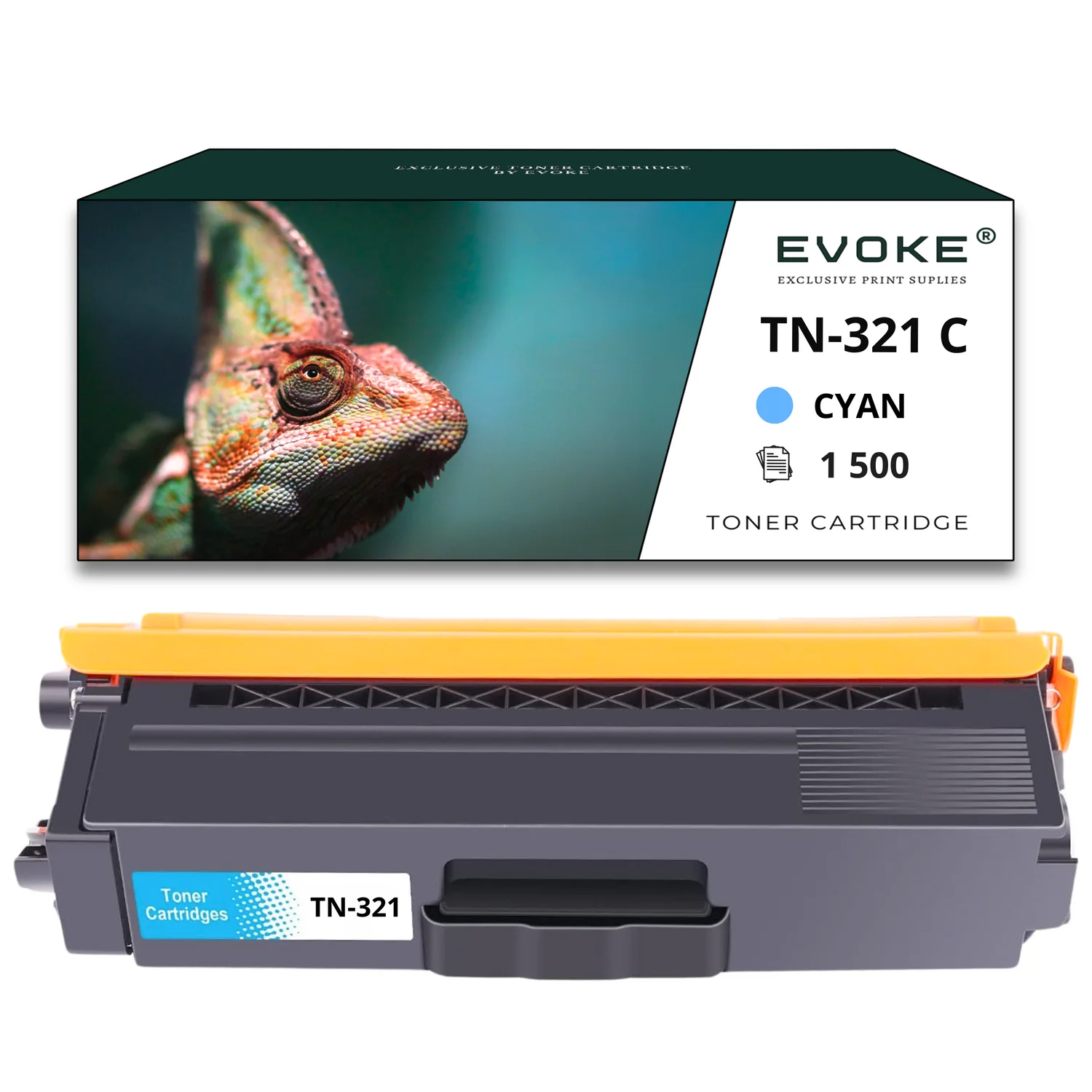 Evoke Compatibele Toner voor Brother Tn321C Tn-321C Tn321 Tn-321 Cyaan 1500 Pagina's Hl-L8350Cdw Mfc-L8850Cdw Mfc-L8650Cdw Mfc-L8850Cdw