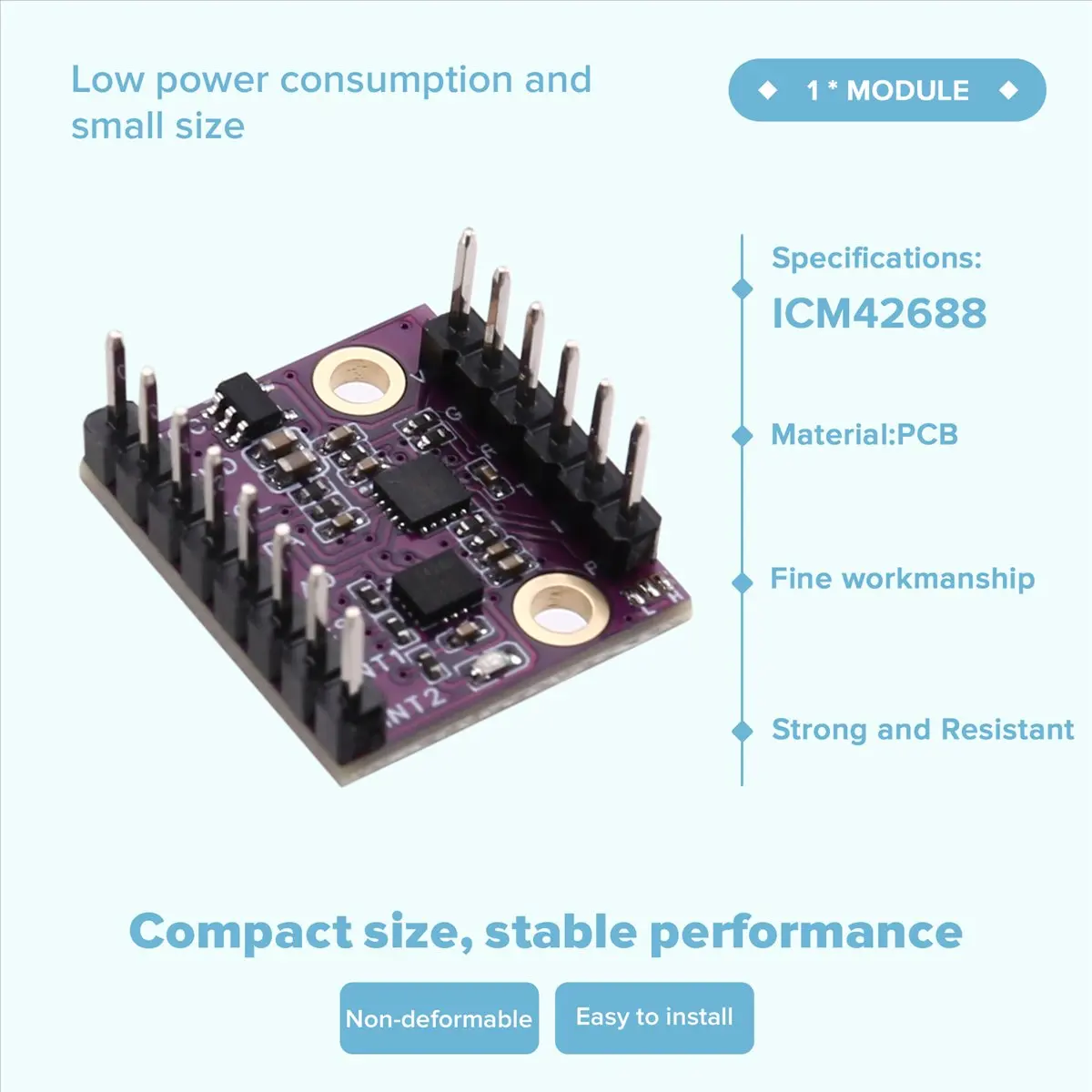 popop 601N1 6-Achsen ICM-42688 Beschleunigungs- und Gyroskop-Sensormodul, ICM42688