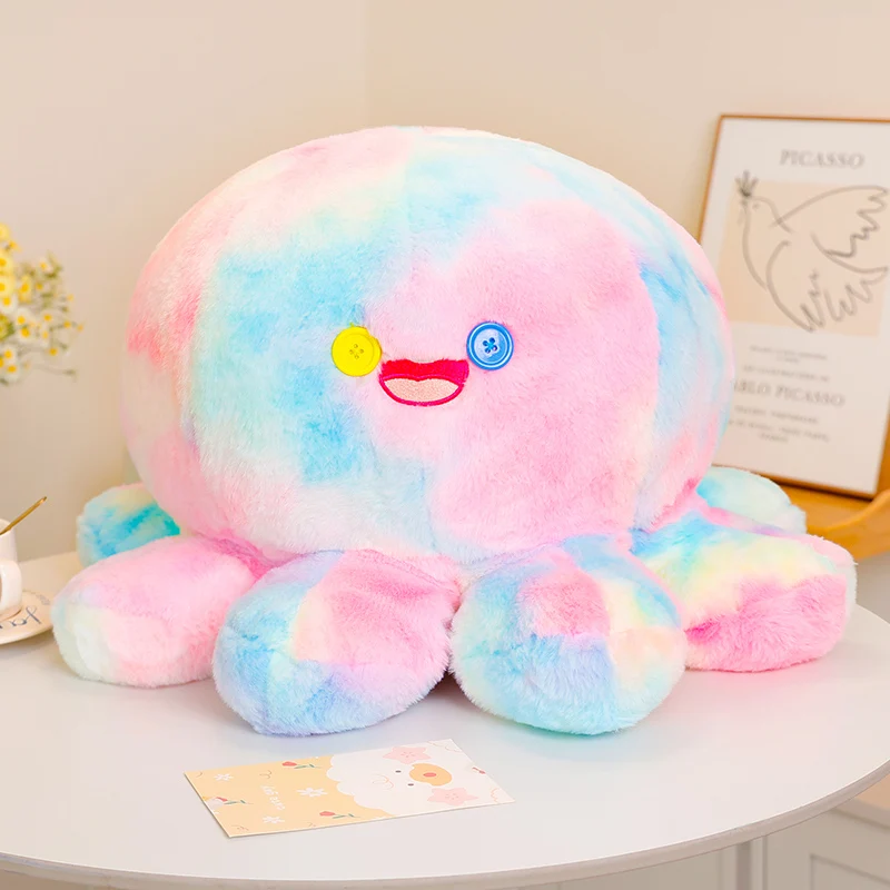 New Gradient Color Octopus Plush Toys Soft Stuffed Chubby Octopus Doll Cozy Cartoon Animal Throw Pillow Lovely Home Decor