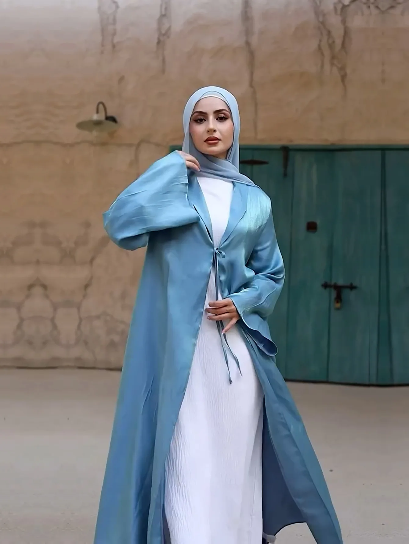 Cross Border Middle East Women Abaya Robe Muslim Dress Cardigan Abaya Dubai Dress Robe Cw34791