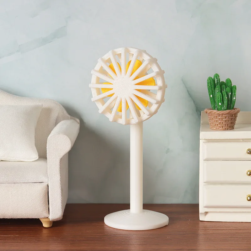 

1:12 Scale Dollhouse Mini Standing Fan, Miniature Electric Fan Model, Realistic Simulation Furniture Decor for Diorama Scene