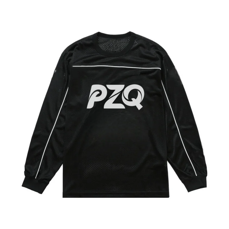 Новый бренд pzq Team Bike Racing Мотоциклетная футболка с длинным рукавом Одежда для горного спуска Offroad Мотокросс Сетчатые трикотажные изделия S-4XL
