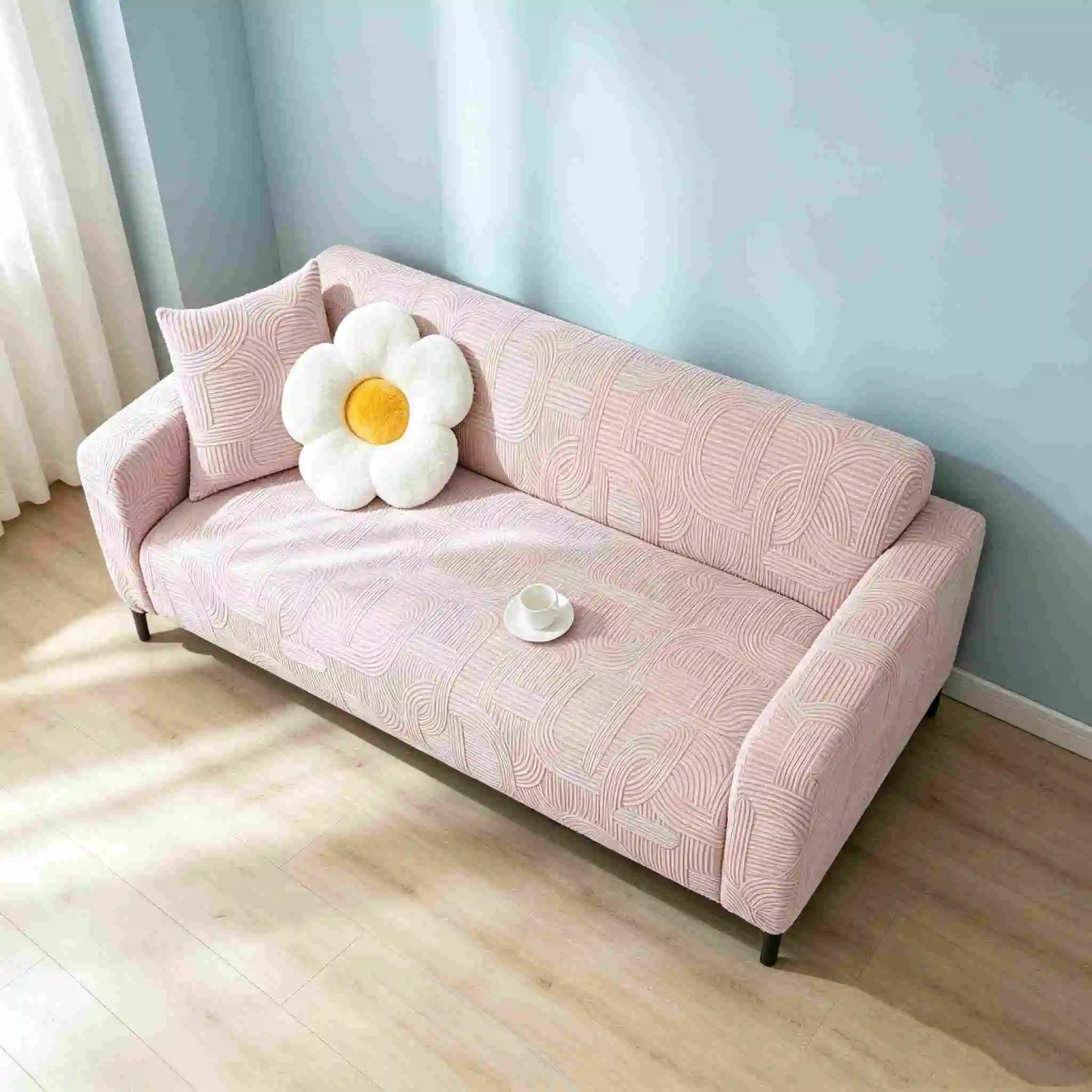 

Solid Color 1/2/3/4 Seat Sofa Cover Stretch Milk Silk Fabric Couch Covers for Living Room Sectional Corner Settee Slipcovers 1PC