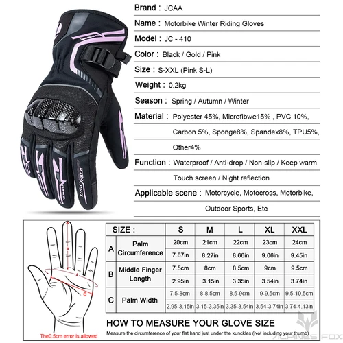 Imagen 2 del producto Guantes de Moto para hombre y mujer, resistentes al agua, cálidos, con pantalla táctil, protección de fibra de carbono, invierno 2025