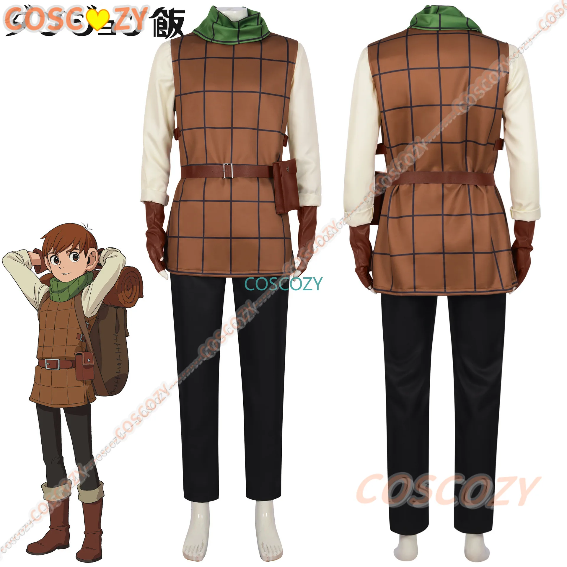 Chilchuck Tims Anime Caricature Delicious in Dungeon Cosplay Costume Clothes Wig Uniform Cosplay Chilchuck Tims Halloween Outfit