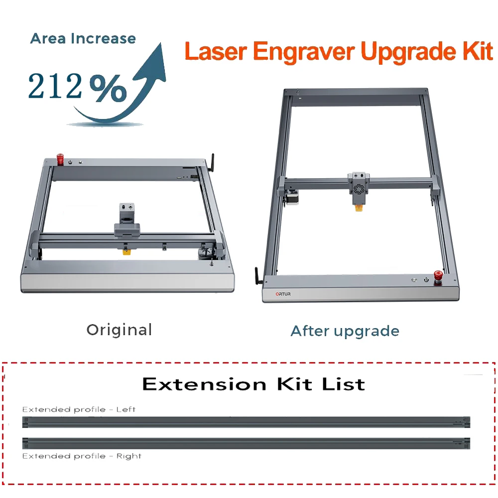 

ORTUR AUFERO Laser Engraving Machine Working Area Y-axis Extension Kits For Laser Engraver 2/3/PROS2/S2/AL2