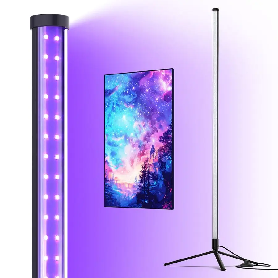 

LED Black Light Bar, Perfect for Party, Halloween T10 Vertical Standing UV Blacklight Fixture, 42W, 385400nm, 4FT Height with On