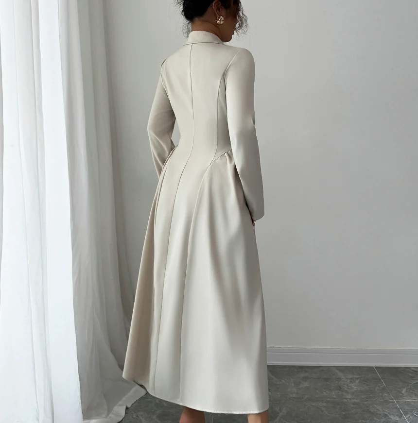 

Fashion Dress 2025 Autumn/winter Latest Hot Selling Elegant Temperament Deep V-Long Sleeved Long Skirt Dress Women's Clothing