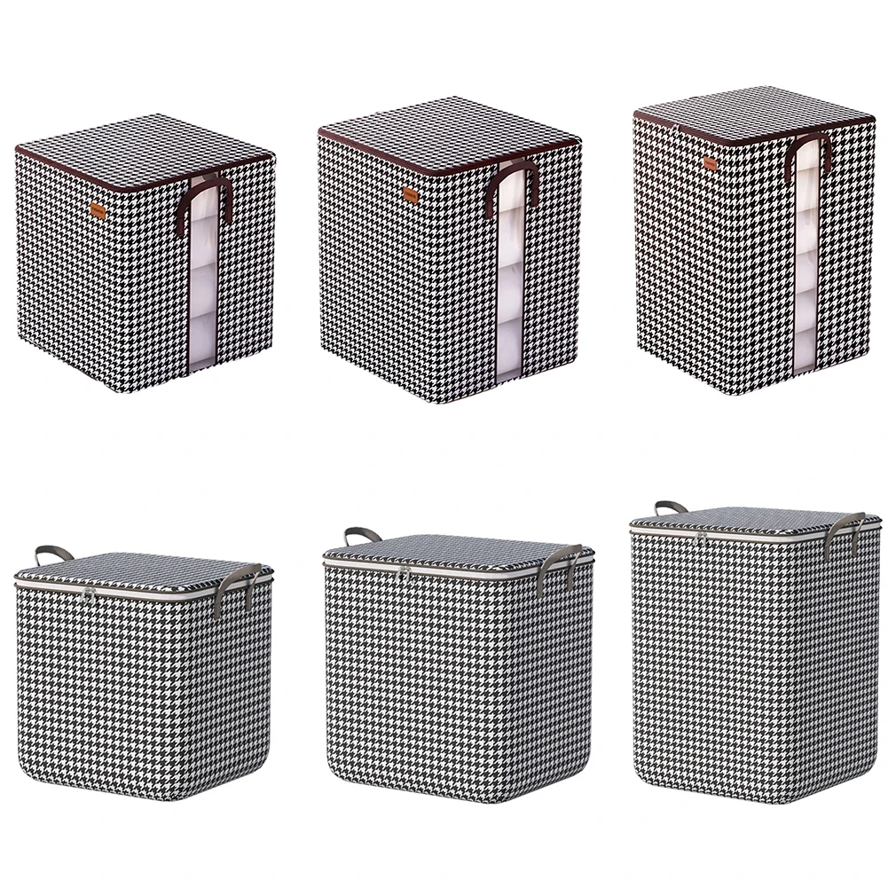 100/140/180L صندوق تخزين ملابس محمول سعة كبيرة قابلة للطي نافذة واضحة الغبار لآراميل الفراش/البطانيات/الوسائد