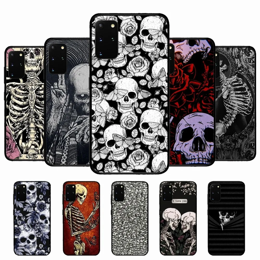 Gothic Fashion Skull Phone Case For Samsung S 9 10 20 21 22 23 30 23plus lite Ultra FE S10lite Fundas