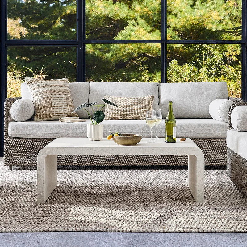 m Modern Concrete Fiber Cement Tea Table  Outdoor side Table Furniture rectangle Concrete Coffee tables bench m