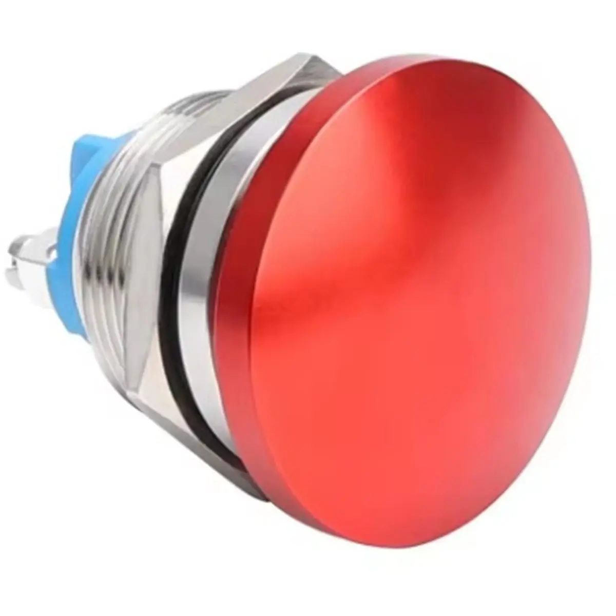 3pcs 22mm Mushroom-Head Push-Button Switch (Momentary Metal Type) - Suitable for Automotive, Marine