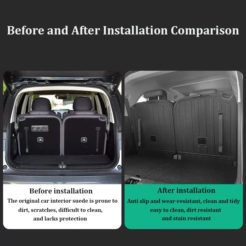 For Kia EV9 2024-2025 Car Trunk Mat TPE All Weather Waterproof Anti-slip Trunk Cargo Liner Trunk Carpet Protective Mat  Foot Pad
